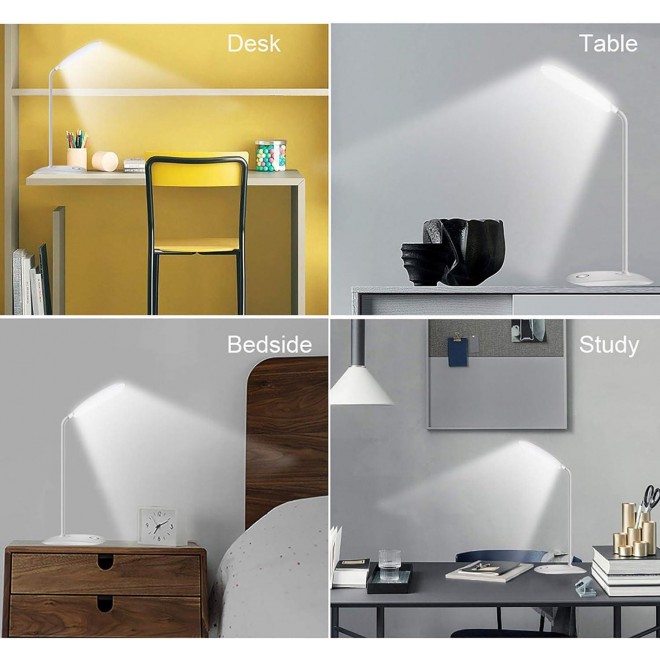 DEEPLITE LED Desk Lamp with Flexible Gooseneck 3 Level Brightness