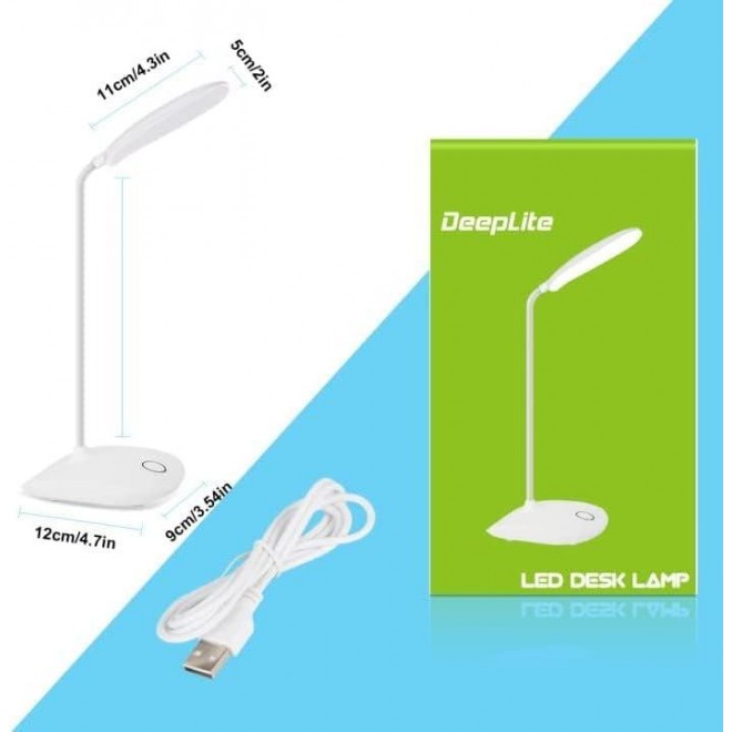 DEEPLITE LED Desk Lamp with Flexible Gooseneck 3 Level Brightness